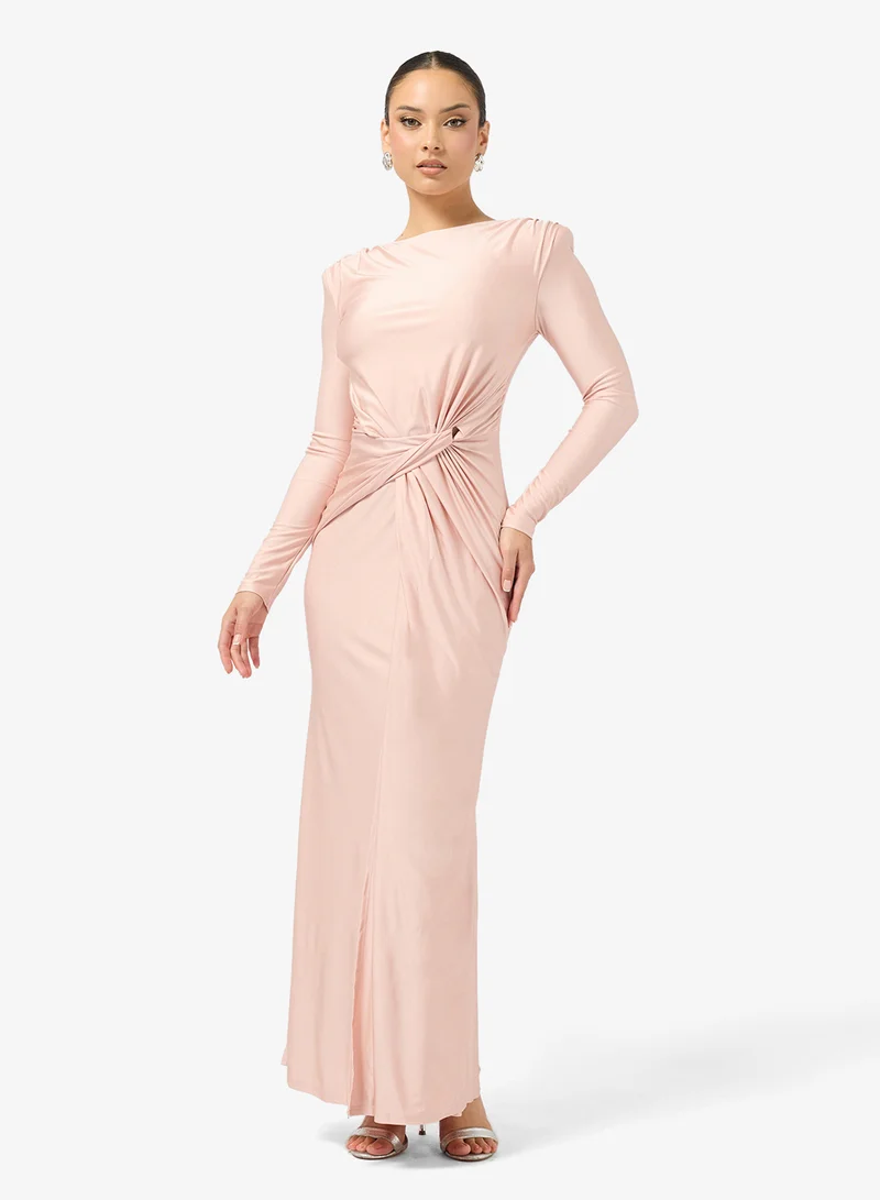 Ginger  Draped Bodycon Metallic Dress for Women | Best Price UAE